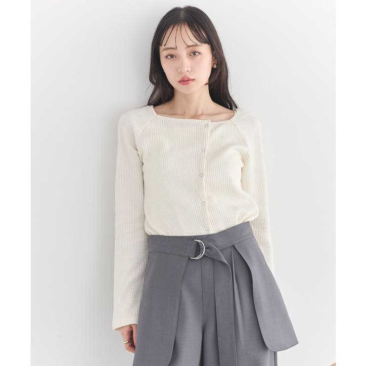 アシメ釦ツイストテレコカットソー | earth music&ecology  | 詳細画像8 