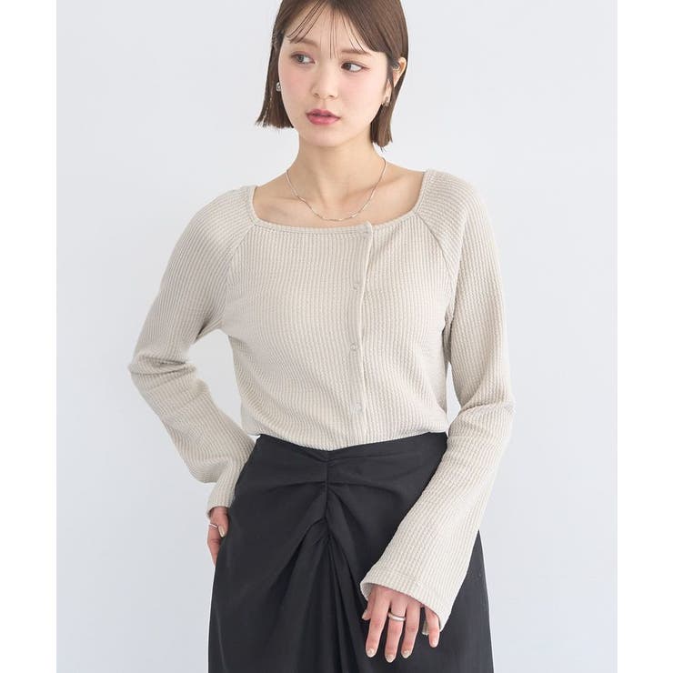 アシメ釦ツイストテレコカットソー | earth music&ecology  | 詳細画像14 