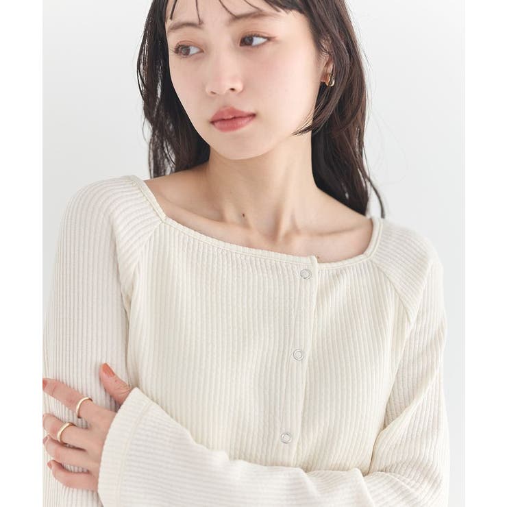 アシメ釦ツイストテレコカットソー | earth music&ecology  | 詳細画像18 