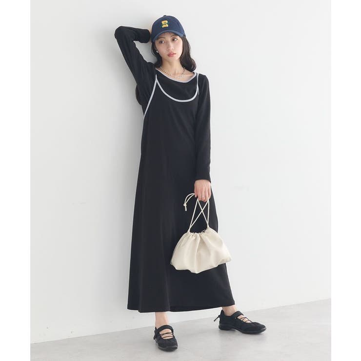 【2点SET】レイヤードバイカラーカットワンピース | earth music&ecology  | 詳細画像1 