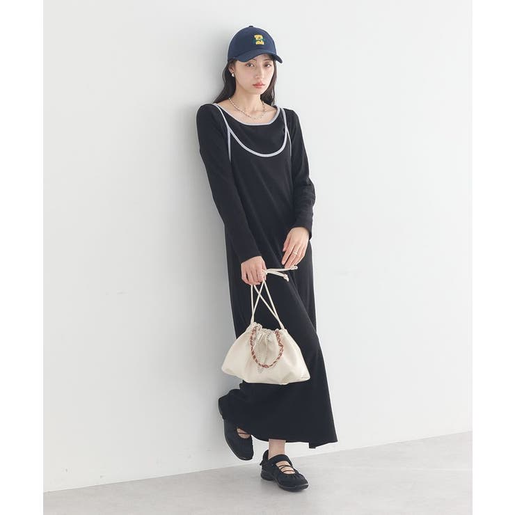 【2点SET】レイヤードバイカラーカットワンピース | earth music&ecology  | 詳細画像2 