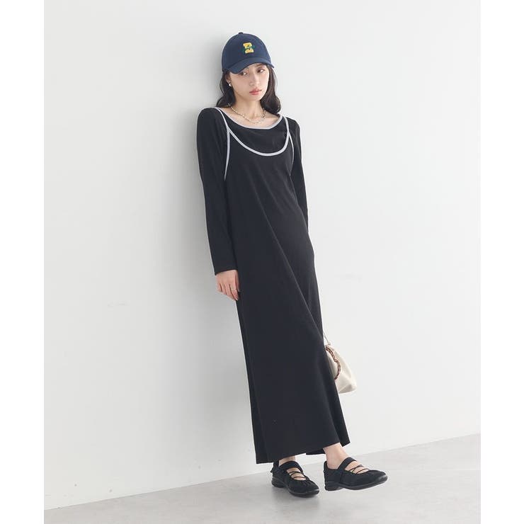 【2点SET】レイヤードバイカラーカットワンピース | earth music&ecology  | 詳細画像3 