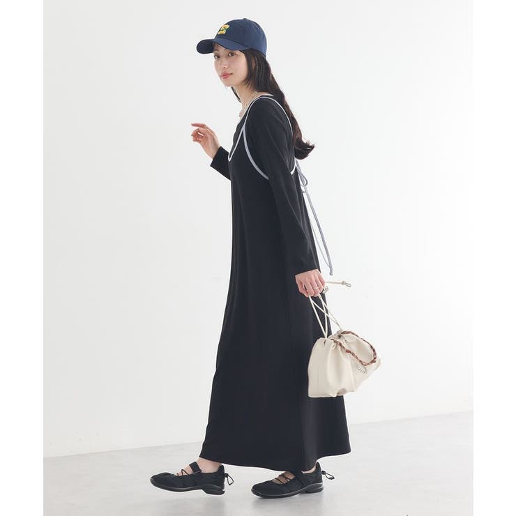 【2点SET】レイヤードバイカラーカットワンピース | earth music&ecology  | 詳細画像5 