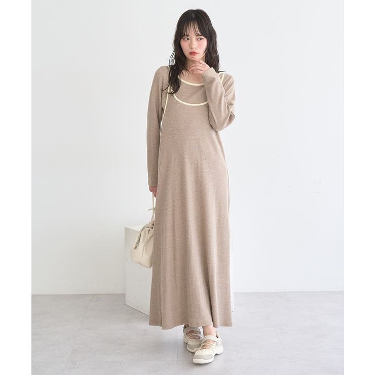 【2点SET】レイヤードバイカラーカットワンピース | earth music&ecology  | 詳細画像13 