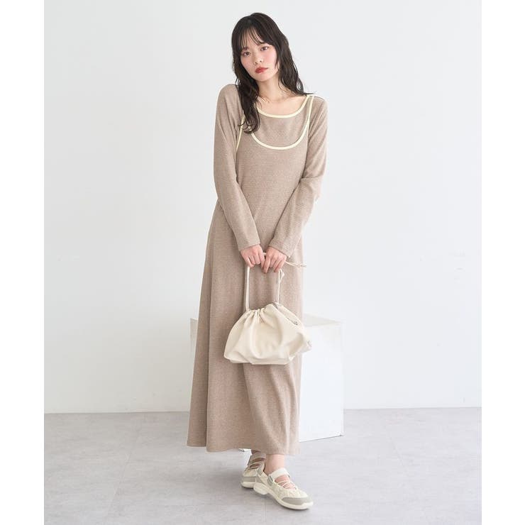 【2点SET】レイヤードバイカラーカットワンピース | earth music&ecology  | 詳細画像14 