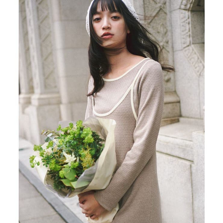 【2点SET】レイヤードバイカラーカットワンピース | earth music&ecology  | 詳細画像20 