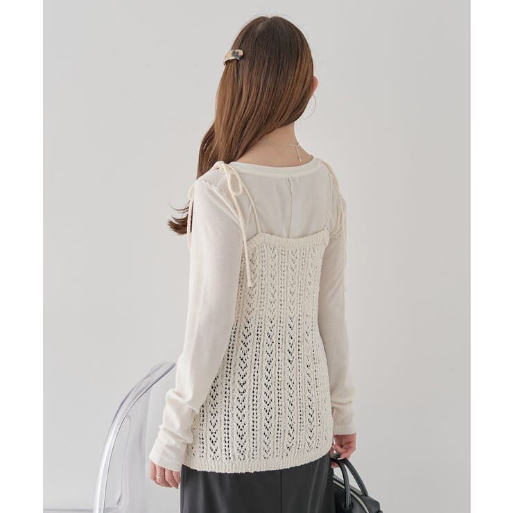 透かし編みニットキャミビスチェ | earth music&ecology  | 詳細画像5 