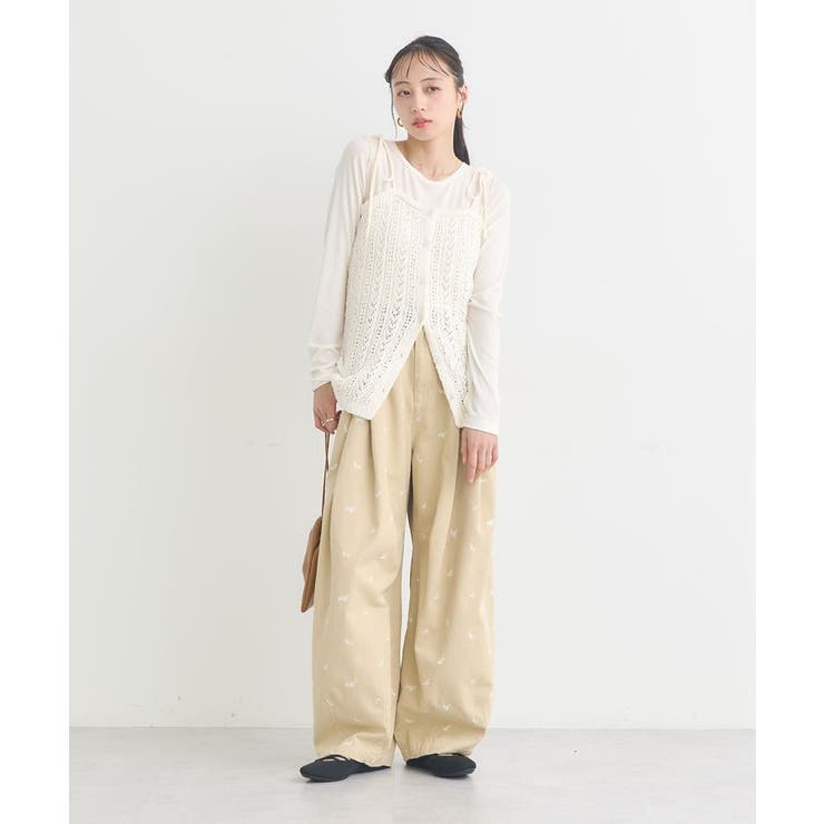 透かし編みニットキャミビスチェ | earth music&ecology  | 詳細画像10 