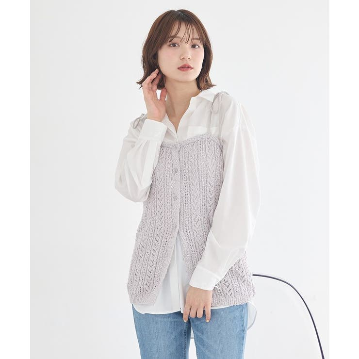 透かし編みニットキャミビスチェ | earth music&ecology  | 詳細画像11 