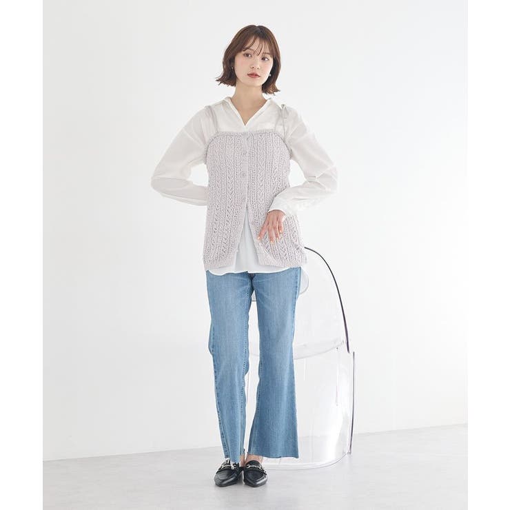 透かし編みニットキャミビスチェ | earth music&ecology  | 詳細画像13 