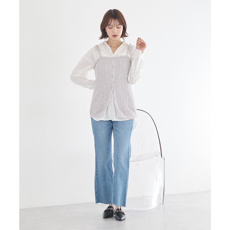 透かし編みニットキャミビスチェ | earth music&ecology  | 詳細画像14 