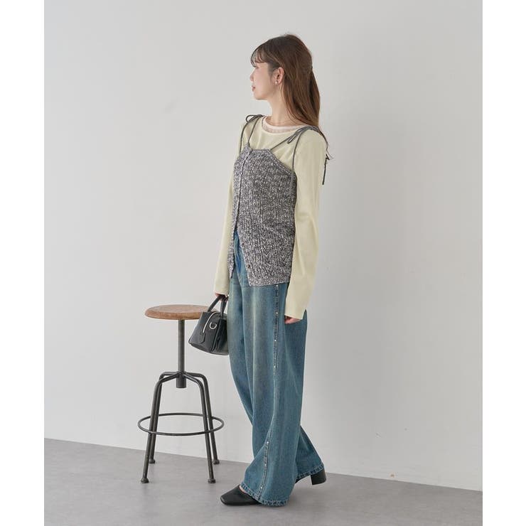 透かし編みニットキャミビスチェ | earth music&ecology  | 詳細画像19 