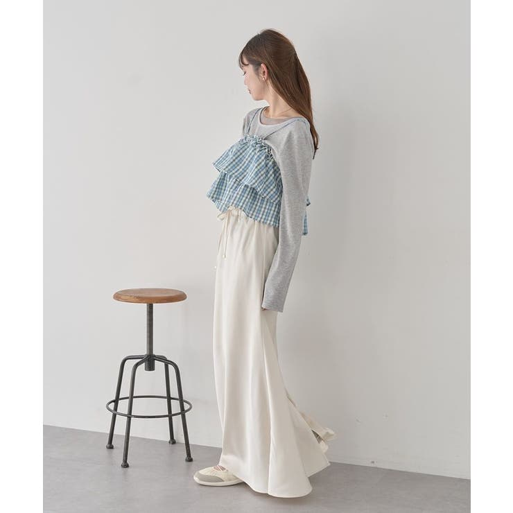 アソートチェックティアードビスチェ | earth music&ecology  | 詳細画像12 