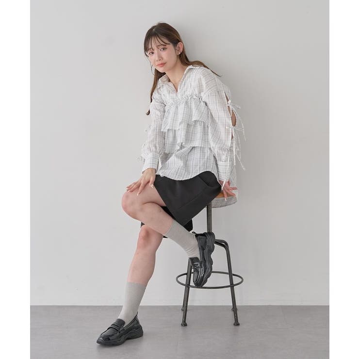 アソートチェックティアードビスチェ | earth music&ecology  | 詳細画像17 