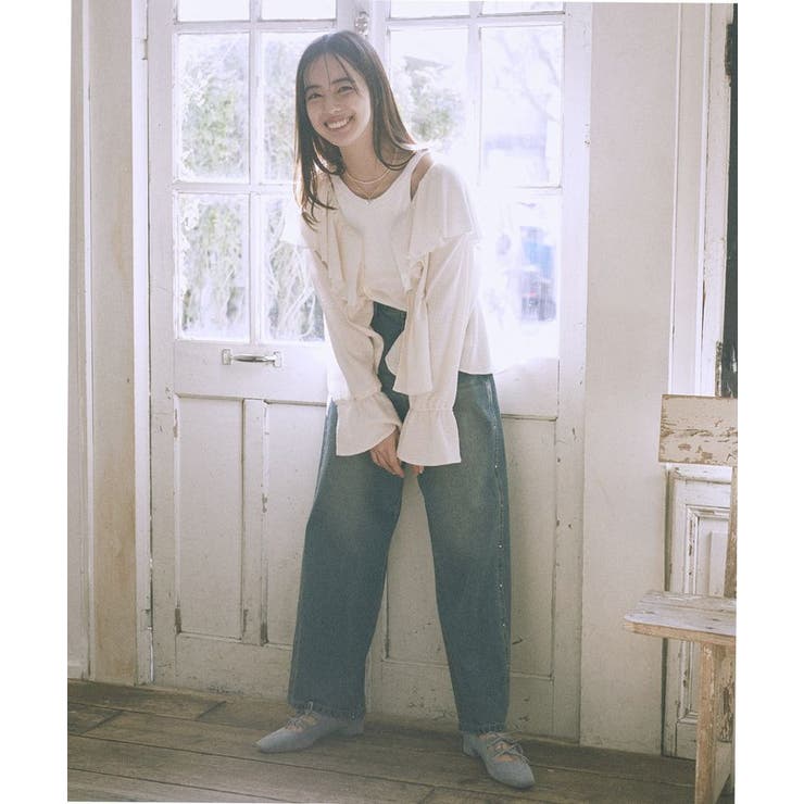 ラッフルカラーカットブラウス | earth music&ecology  | 詳細画像6 