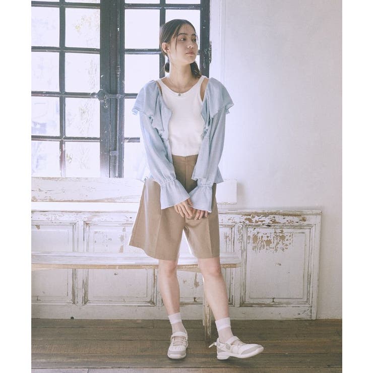 ラッフルカラーカットブラウス | earth music&ecology  | 詳細画像7 