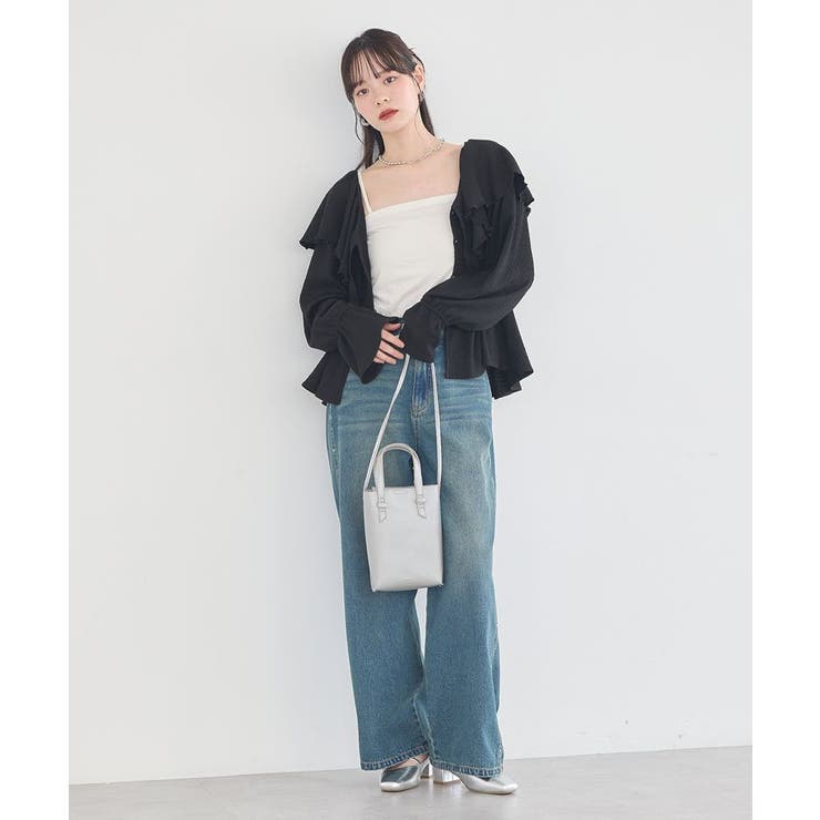 ラッフルカラーカットブラウス | earth music&ecology  | 詳細画像18 