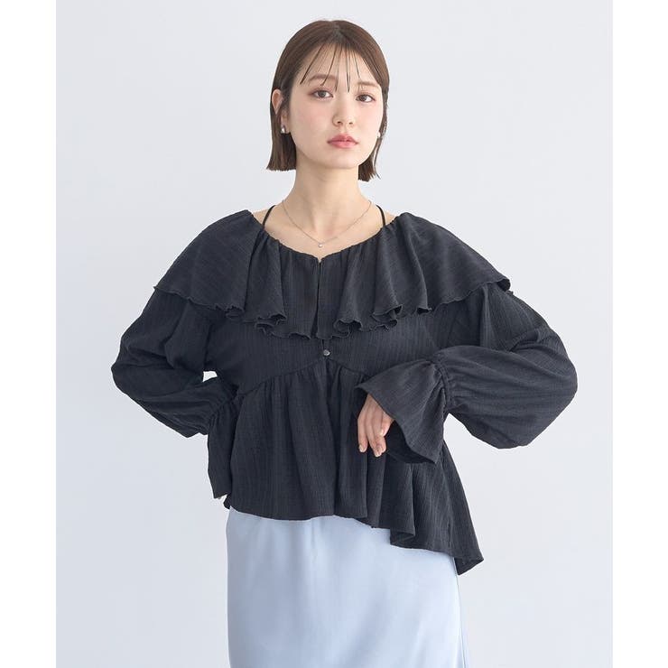 ラッフルカラーカットブラウス | earth music&ecology  | 詳細画像19 