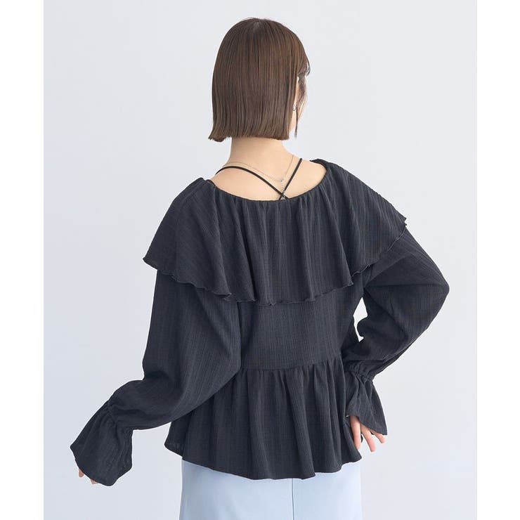 ラッフルカラーカットブラウス | earth music&ecology  | 詳細画像21 