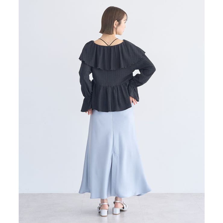 ラッフルカラーカットブラウス | earth music&ecology  | 詳細画像24 