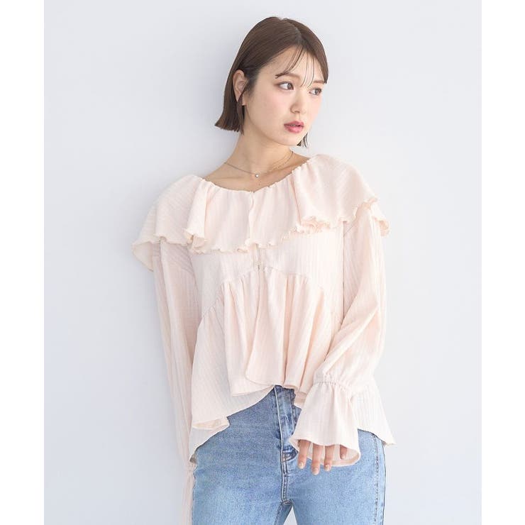 ラッフルカラーカットブラウス | earth music&ecology  | 詳細画像26 