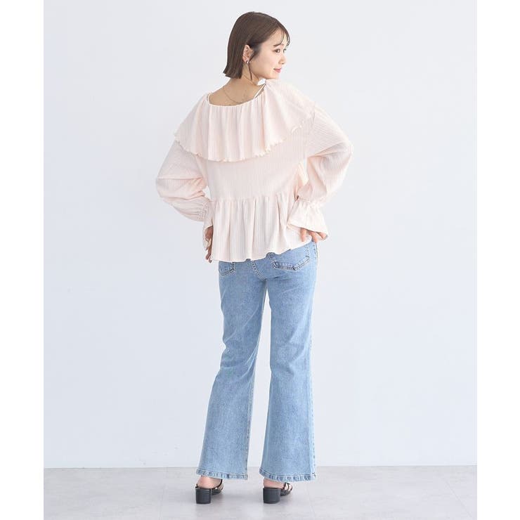 ラッフルカラーカットブラウス | earth music&ecology  | 詳細画像29 