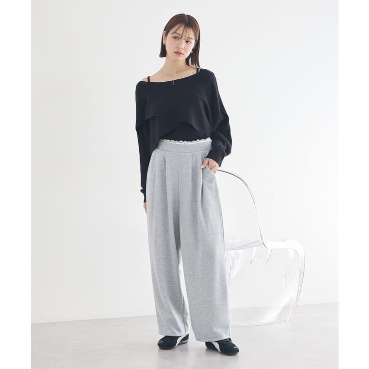 レースレイヤード風スウェットパンツ | earth music&ecology  | 詳細画像6 