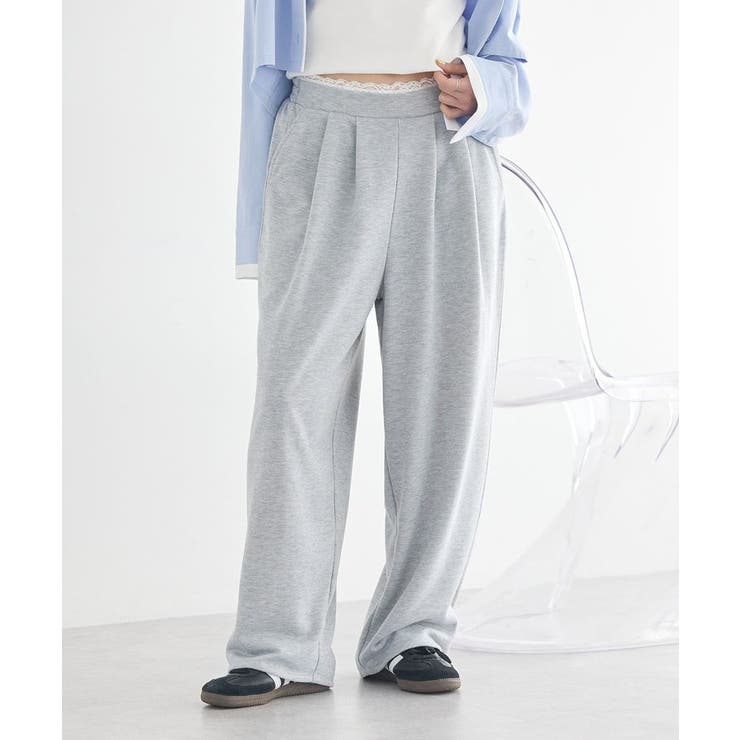 レースレイヤード風スウェットパンツ | earth music&ecology  | 詳細画像7 