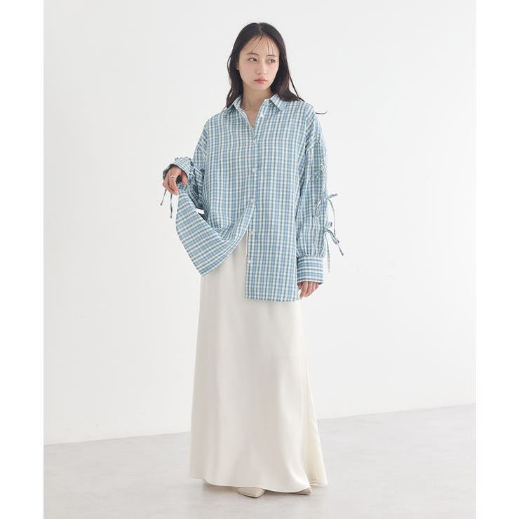 サテンフリルマーメイドスカート | earth music&ecology  | 詳細画像12 