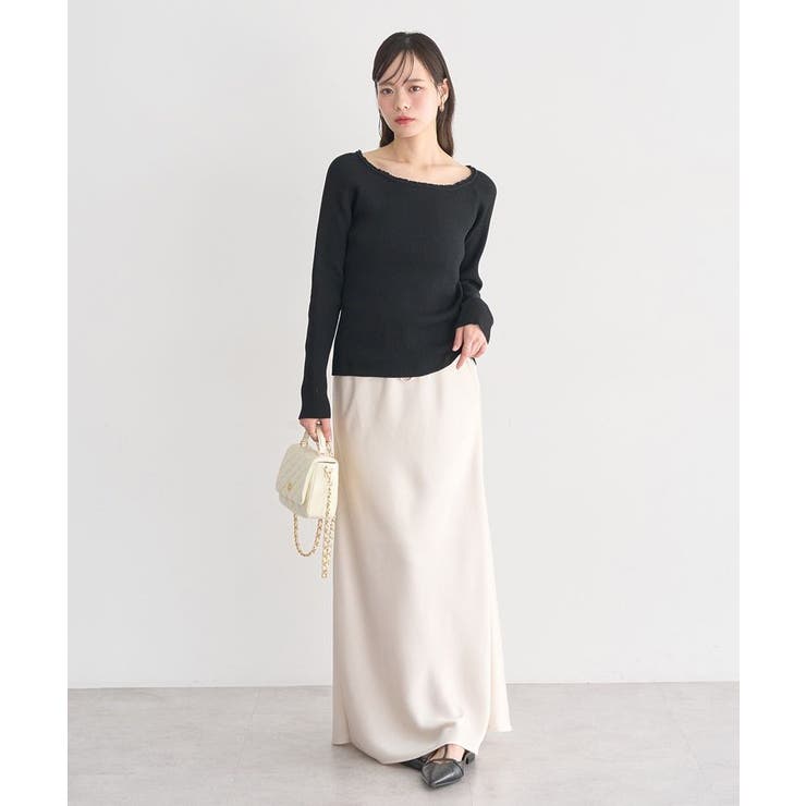 サテンフリルマーメイドスカート | earth music&ecology  | 詳細画像13 