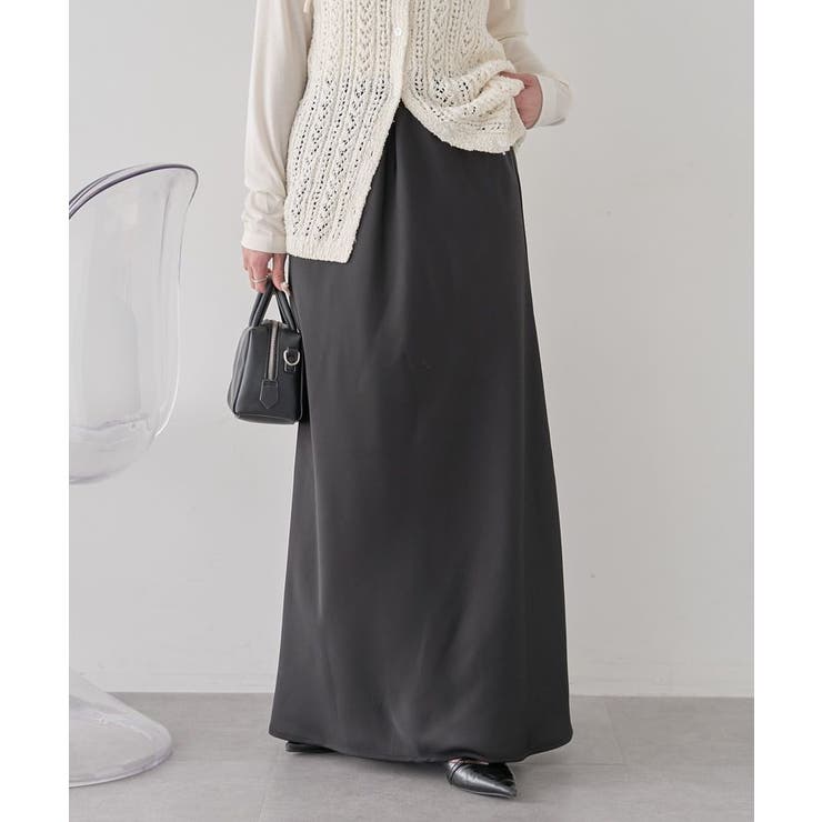 サテンフリルマーメイドスカート | earth music&ecology  | 詳細画像17 