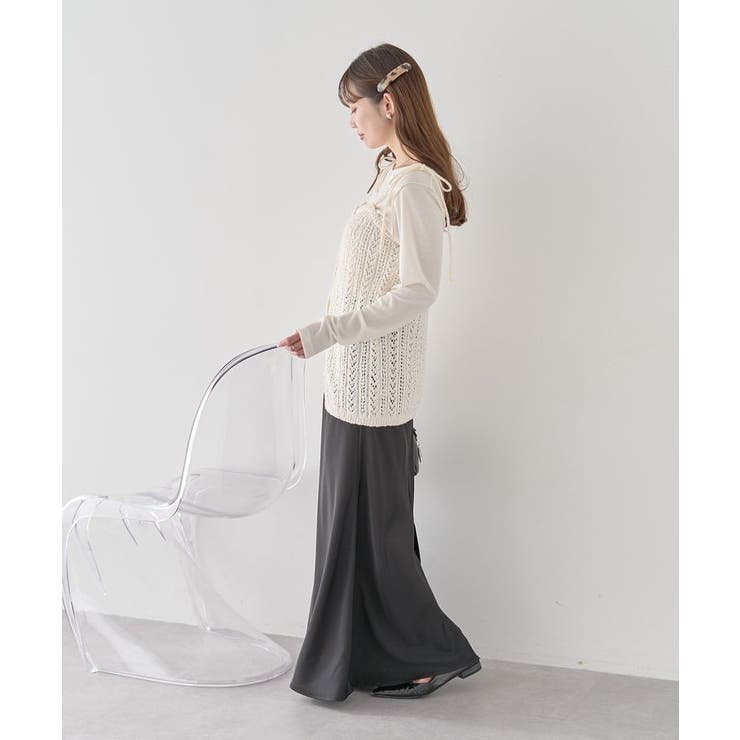 サテンフリルマーメイドスカート | earth music&ecology  | 詳細画像19 