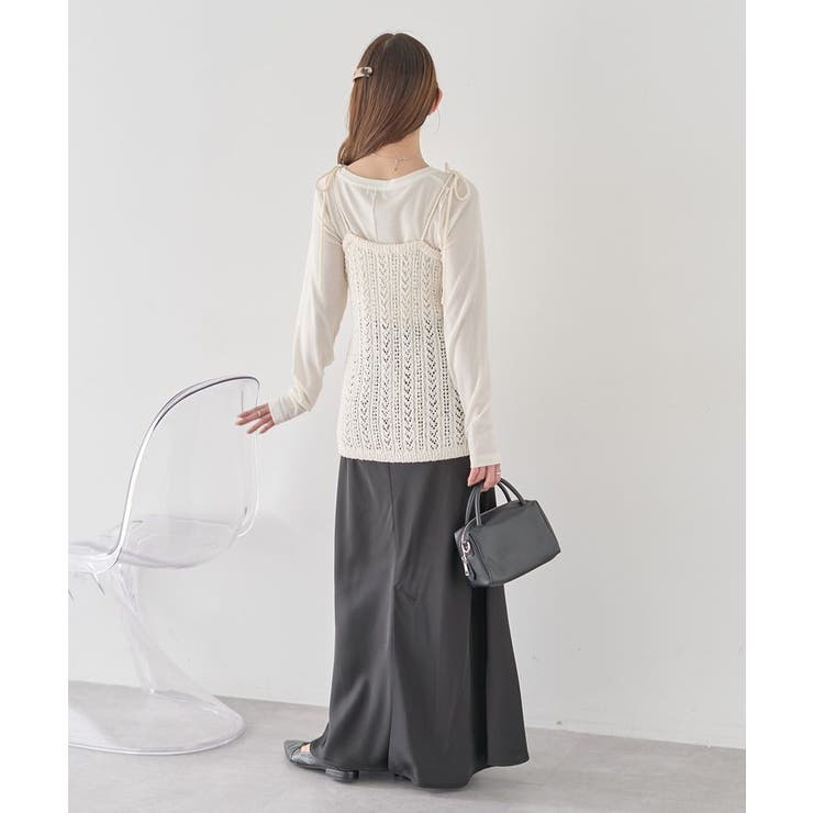 サテンフリルマーメイドスカート | earth music&ecology  | 詳細画像20 