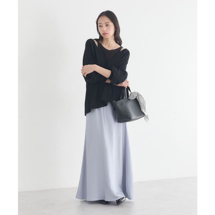 サテンフリルマーメイドスカート | earth music&ecology  | 詳細画像23 