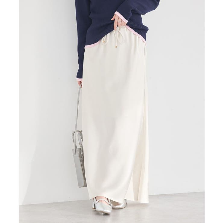 サテンフリルマーメイドスカート | earth music&ecology  | 詳細画像4 