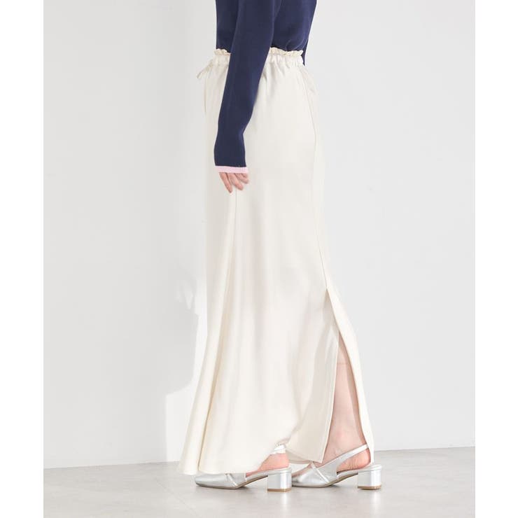 サテンフリルマーメイドスカート | earth music&ecology  | 詳細画像6 