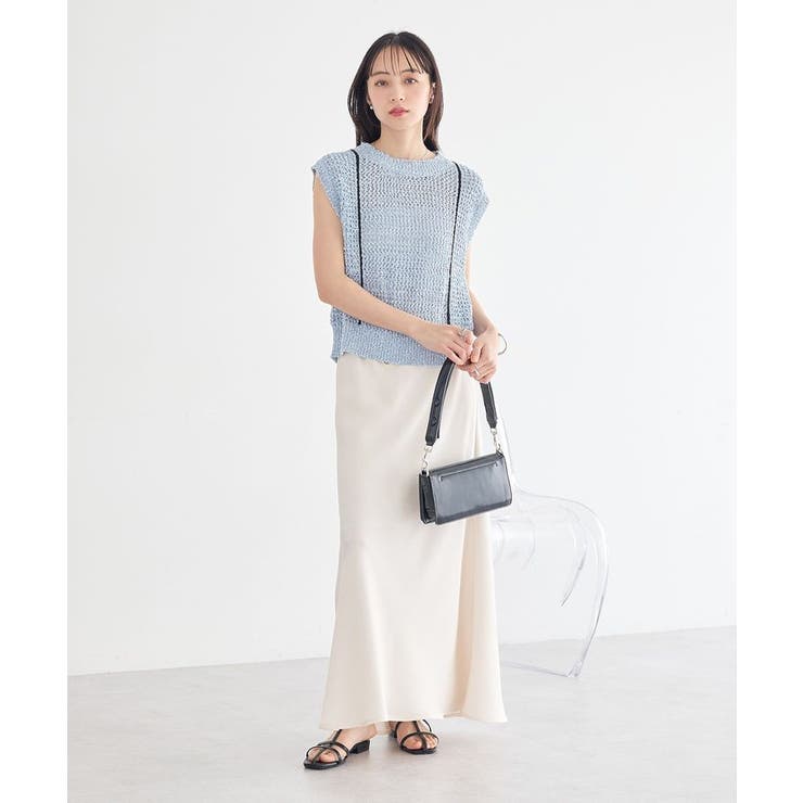 サテンフリルマーメイドスカート | earth music&ecology  | 詳細画像13 