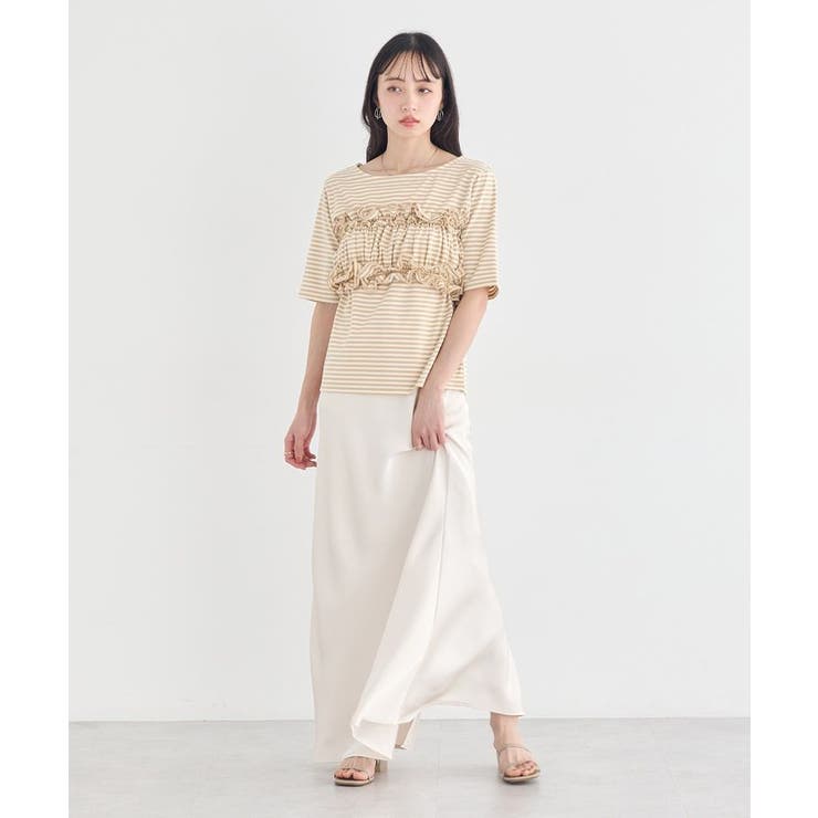 サテンフリルマーメイドスカート | earth music&ecology  | 詳細画像14 