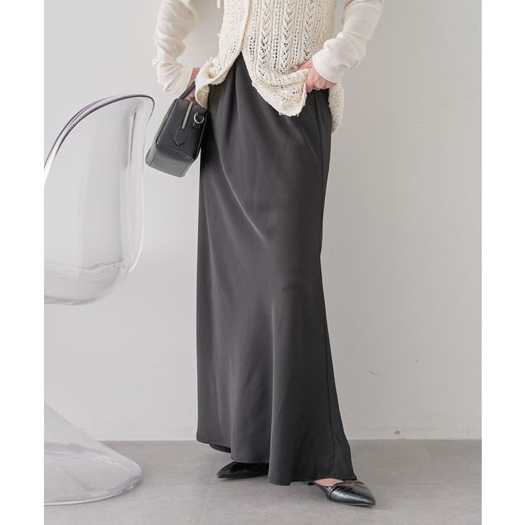 サテンフリルマーメイドスカート | earth music&ecology  | 詳細画像20 