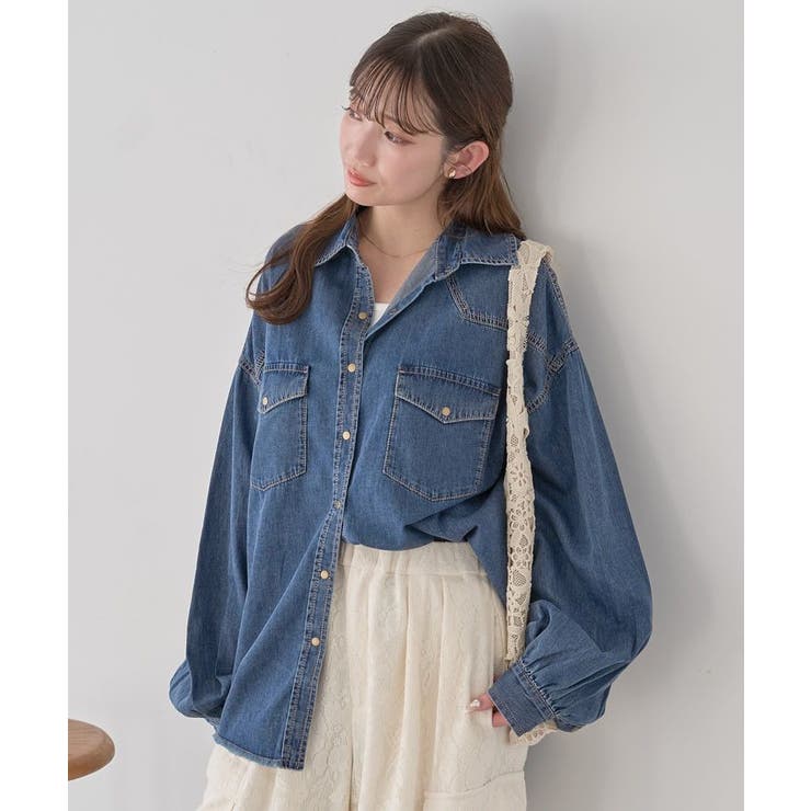 ウエスタンデニムシャツ | earth music&ecology  | 詳細画像18 