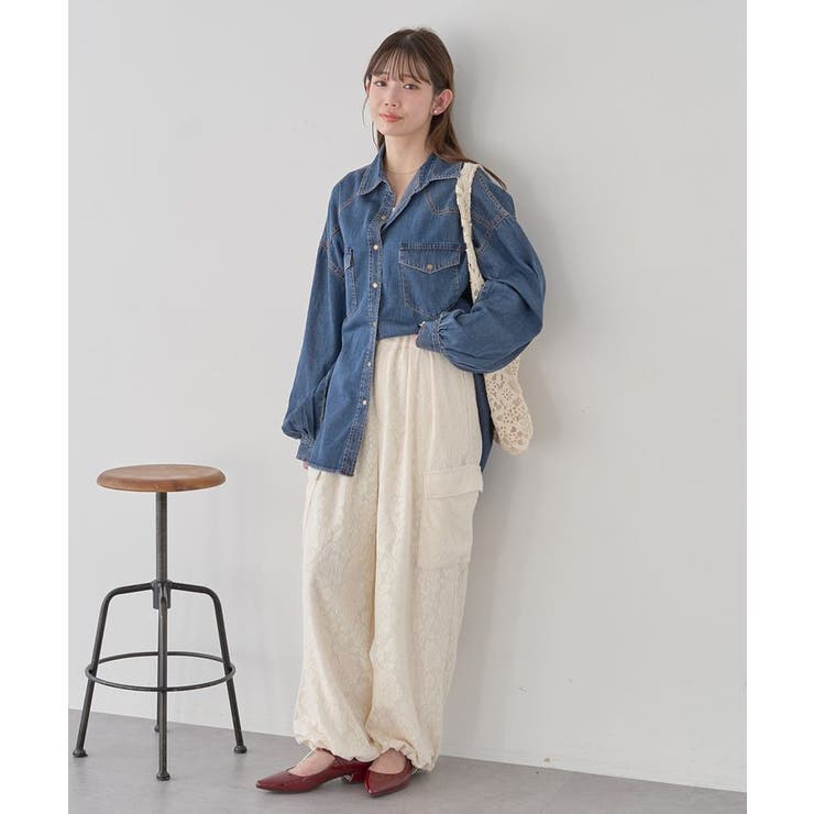 総レースカーゴパンツ | earth music&ecology  | 詳細画像3 