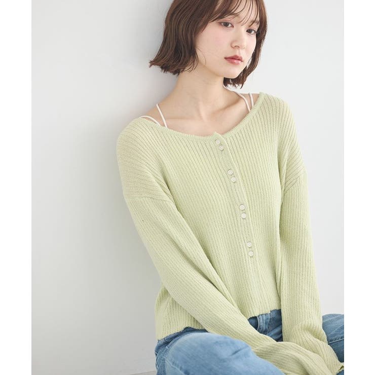 リブクロップドカーディガン | earth music&ecology  | 詳細画像11 