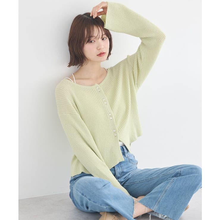リブクロップドカーディガン | earth music&ecology  | 詳細画像12 