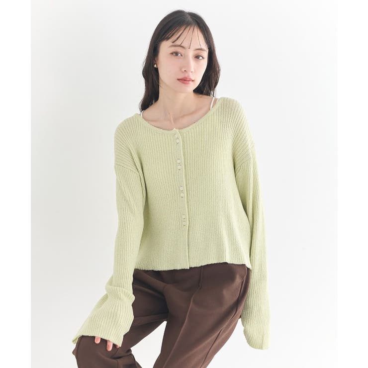 リブクロップドカーディガン | earth music&ecology  | 詳細画像13 