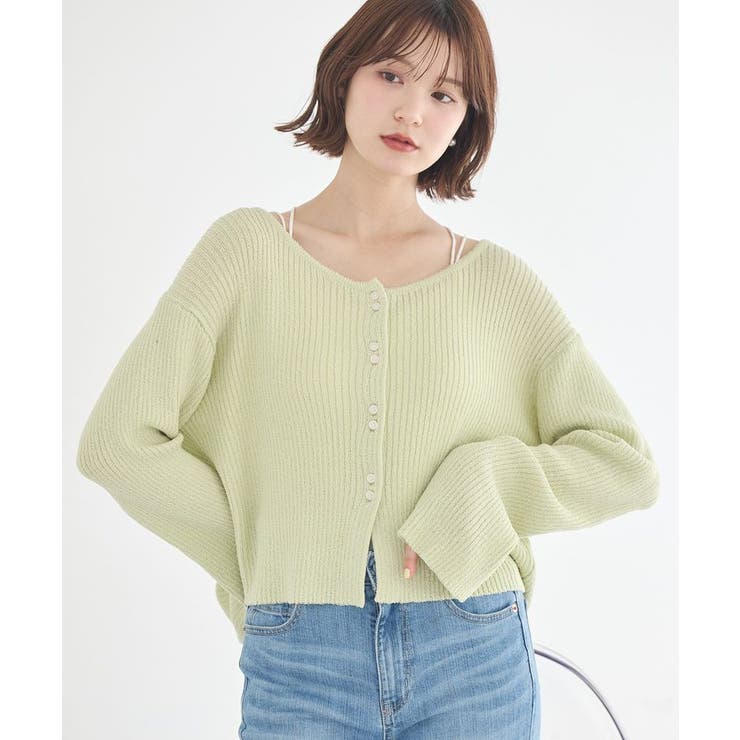 リブクロップドカーディガン | earth music&ecology  | 詳細画像3 