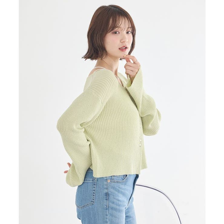 リブクロップドカーディガン | earth music&ecology  | 詳細画像5 