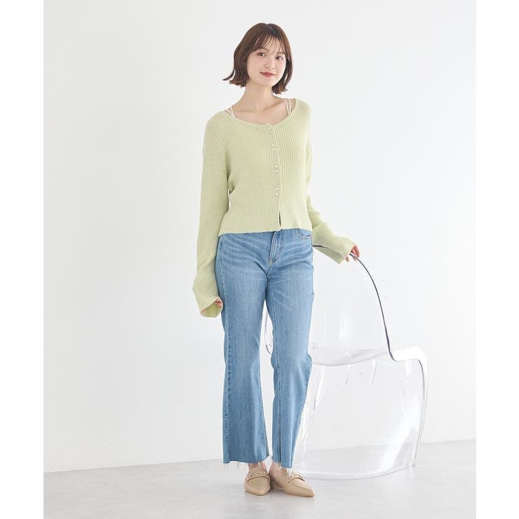 リブクロップドカーディガン | earth music&ecology  | 詳細画像7 