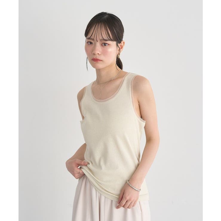 エッジチュールラメテレコタンクトップ | earth music&ecology  | 詳細画像5 