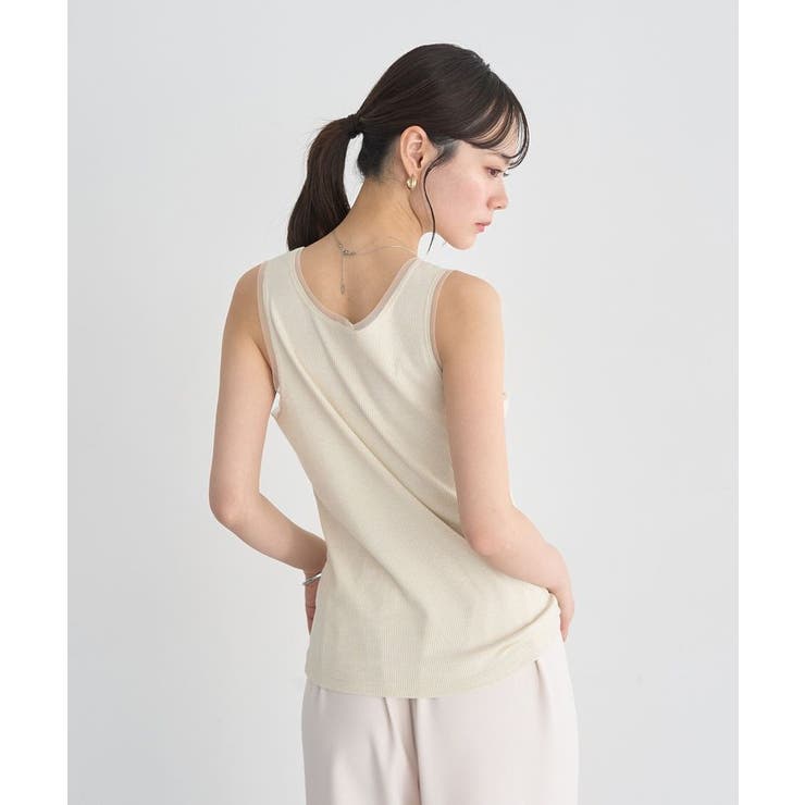 エッジチュールラメテレコタンクトップ | earth music&ecology  | 詳細画像6 