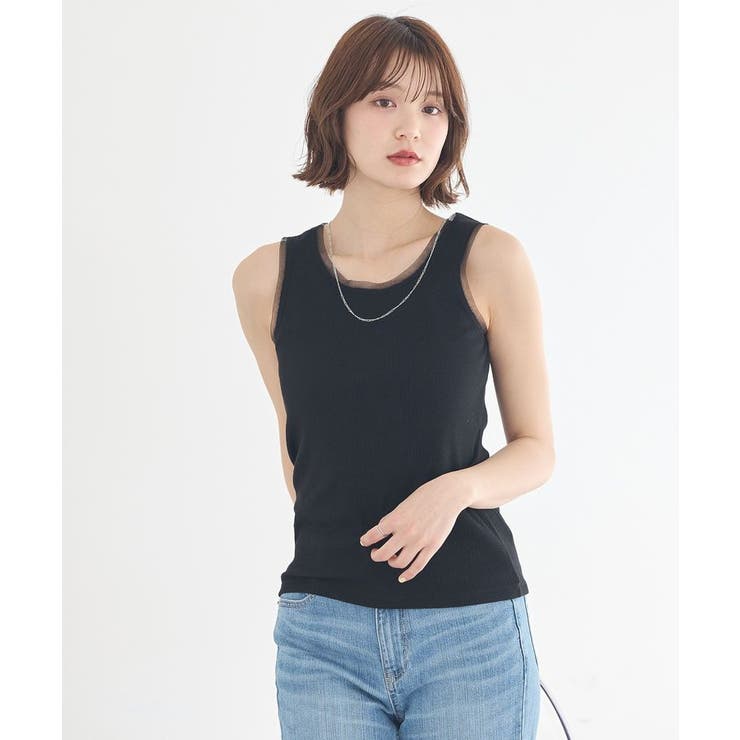 エッジチュールラメテレコタンクトップ | earth music&ecology  | 詳細画像9 